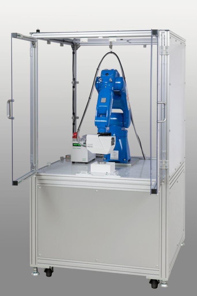 Pulstec's hardness variation analyzer housed in a glass case